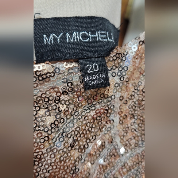 My Michelle Juniors Rose Gold Sequins Dress (read description) * - Picture 11 of 12